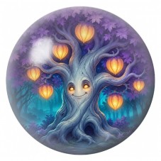 Cabochon en Verre Illustré Arbre Sourire aux Lanternes 12 à 25mm pour la Création de Bijoux Fantaisie - DIY