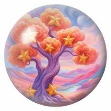 Cabochon en Verre Illustré Arbre aux Nuages d’Étoiles 12 à 25mm pour la Création de Bijoux Fantaisie - DIY
