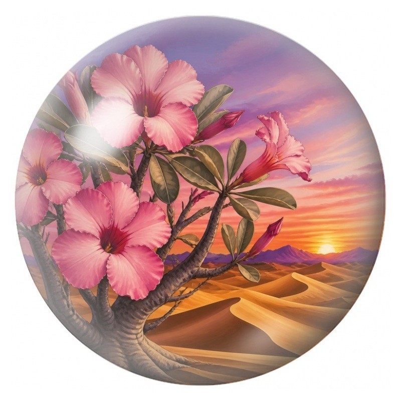 Cabochon en Verre Illustré Arbre Fleuri dans le Désert 12 à 25mm
