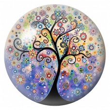 Cabochon en Verre Illustré Arbre Abstrait aux Spirales Colorées 12 à 25mm pour la Création de Bijoux Fantaisie - DIY