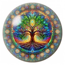 Cabochon en Verre Illustré Arbre de Vie aux Deux Lumières 12 à 25mm pour la Création de Bijoux Fantaisie - DIY