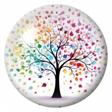 Cabochon en Verre Illustré Arbre aux Feuilles Volantes 12 à 25mm pour la Création de Bijoux Fantaisie - DIY