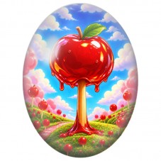 Cabochon en Verre Illustré Pommier au Pays des Sucettes 13x18, 18x25 ou 30x40mm pour la Création de Bijoux Fantaisie - DIY