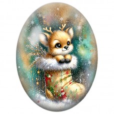Cabochon en Verre Illustré Petit Renard parmi les Étoiles 13x18, 18x25 ou 30x40mm pour la Création de Bijoux Fantaisie DIY