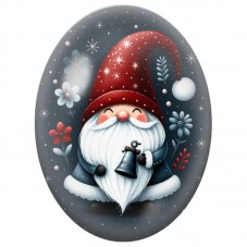 Cabochon en Verre Illustré Gnome Bleu dans la Nuit Étoilée 13x18, 18x25 ou 30x40mm pour la Création de Bijoux Fantaisie DIY