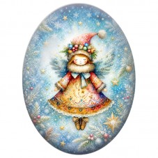 Cabochon en Verre Illustré Fée Étoilée dans une Boule de Noël 13x18, 18x25 ou 30x40mm pour la Création de Bijoux Fantaisie DIY