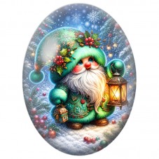 Cabochon en Verre Illustré Bonhomme de Neige au Foulard Vert 13x18, 18x25 ou 30x40mm pour la Création de Bijoux Fantaisie DIY