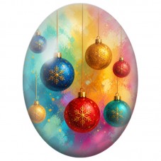 Cabochon en Verre Illustré Boules Multicolores sur un Fond Doré 13x18, 18x25 ou 30x40mm pour la Création de Bijoux Fantaisie DIY