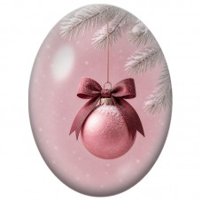 Cabochon en Verre Illustré Boule Rose au Nœud Bordeaux 13x18, 18x25 ou 30x40mm pour la Création de Bijoux Fantaisie DIY