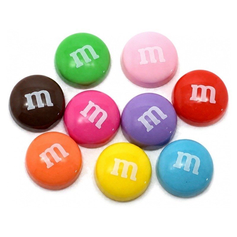 9 Cabochons Bonbons en Résine 14mm