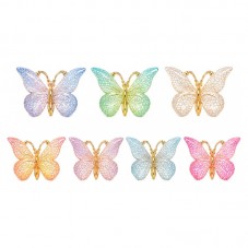 4 Cabochons Papillon en Résine 38x23mm Coloris Aléatoires pour la Création de Bijoux Fantaisie - DIY