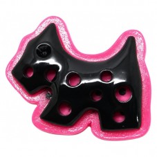 4 Cabochons Chien Rose et Noir en Résine 31x25mm pour la Création de Bijoux Fantaisie - DIY