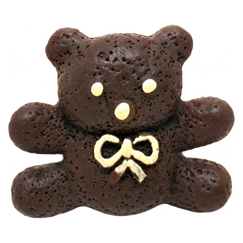 2 Cabochons Nounours Ourson au Chocolat en Résine 15x17mm