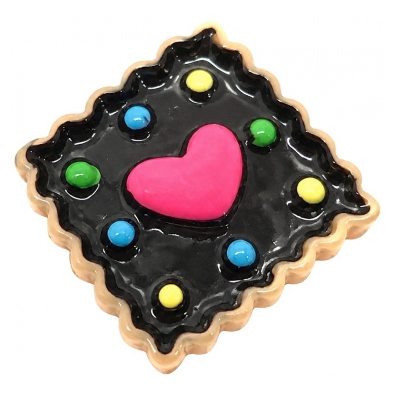 2 Cabochons Cœur Gâteau Biscuit en Résine 20mm