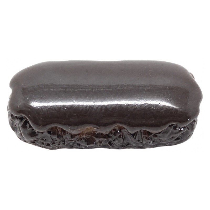 2 Cabochons Éclair au Chocolat en Résine 25x12mm