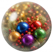 Cabochon en Verre Illustré Boules de Noël Pailletées aux Baies Rouges 12 à 25mm pour la Création de Bijoux Fantaisie - DIY