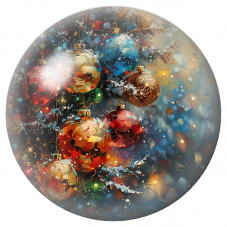 Cabochon en Verre Illustré Boules de Noël Peintes aux Reflets Colorés 12 à 25mm pour la Création de Bijoux Fantaisie - DIY