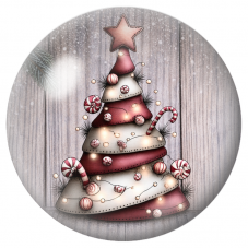 Cabochon en Verre Illustré Sapin de Noël en Tissu aux Sucreries 12 à 25mm pour la Création de Bijoux Fantaisie - DIY