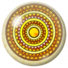 Cabochon en Verre Illustré Mandala Solaire Jaune et Orange 12 à 25mm pour la Création de Bijoux Fantaisie - DIY