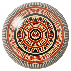 Cabochon en Verre Illustré Mandala Graphique Terracotta et Noir 12 à 25mm pour la Création de Bijoux Fantaisie - DIY