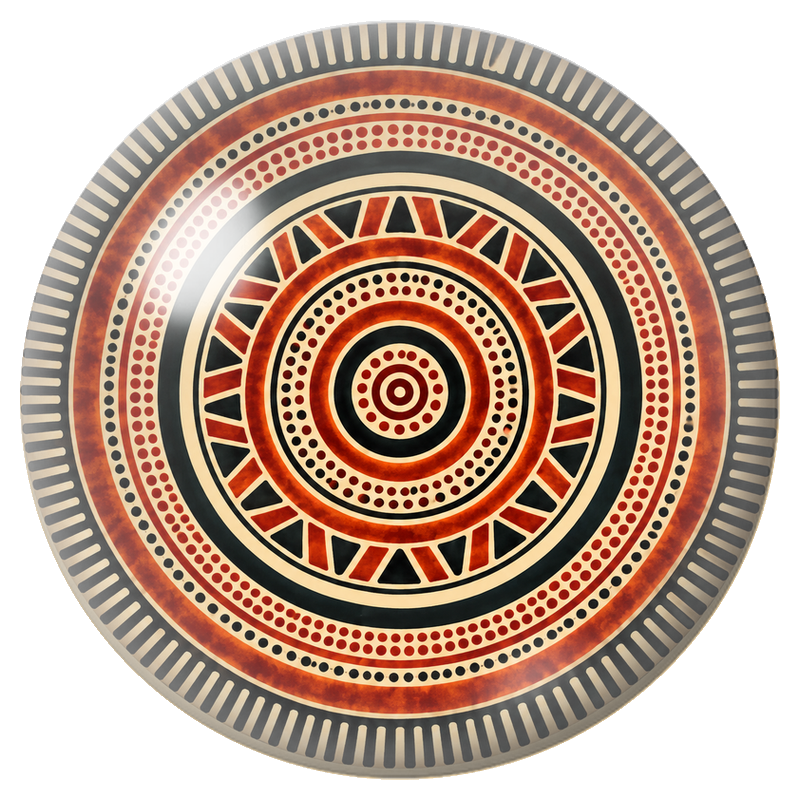 Cabochon en Verre Illustré Mandala Graphique Terracotta et Noir 12 à 25mm pour la Création de Bijoux Fantaisie - DIY