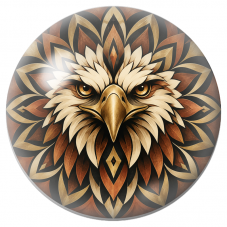 Cabochon en Verre Illustré Mandala Aigle Cuivré et Or 12 à 25mm pour la Création de Bijoux Fantaisie - DIY