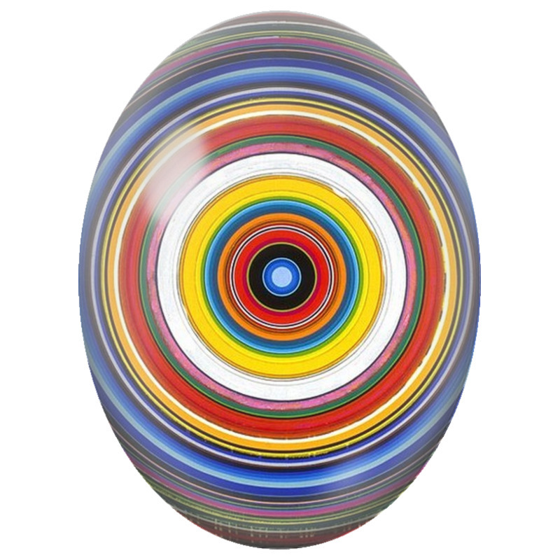Cabochon en Verre Illustré Mandala Cercles Multicolores 13x18, 18x25 ou 30x40mm