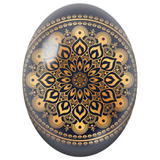 Cabochon en Verre Illustré Mandala Oriental Or sur Fond Bleu Nuit pour la Création de Bijoux Fantaisie - DIY