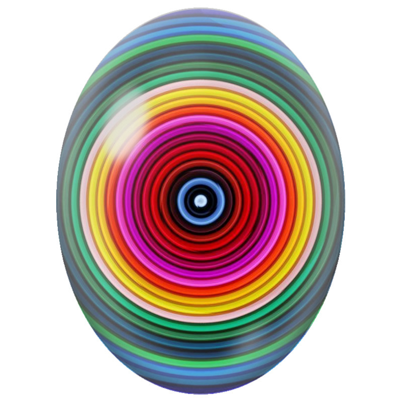 Cabochon en Verre Illustré Mandala Anneaux Lumineux Multicolores 13x18, 18x25 ou 30x40mm
