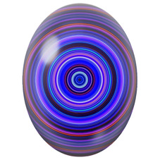 Cabochon en Verre Illustré Mandala Anneaux Violet et Bleu pour la Création de Bijoux Fantaisie - DIY