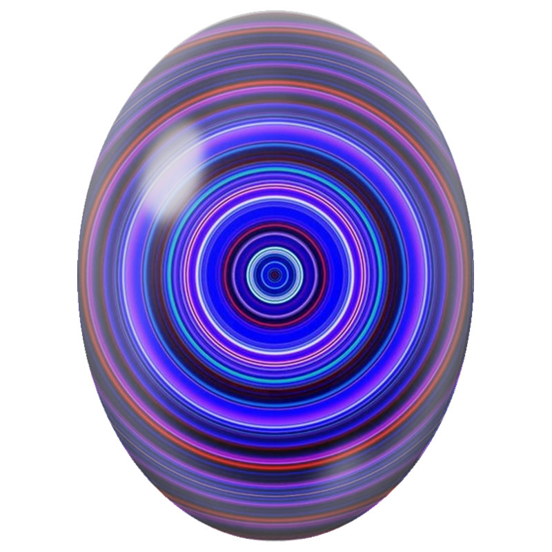 Cabochon en Verre Illustré Mandala Anneaux Violet et Bleu 13x18, 18x25 ou 30x40mm