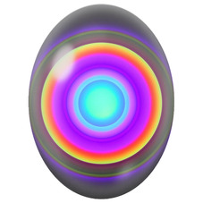 Cabochon en Verre Illustré Mandala Anneaux Néon Multicolores pour la Création de Bijoux Fantaisie - DIY