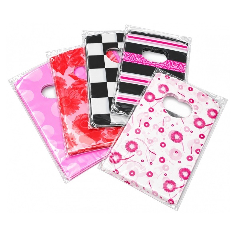 10 Sacs Plastiques Couleurs Assorties 20x15cm