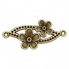 2 Connecteurs Fleur Bronze 3,7x1,5cm pour la Création de Bijoux Fantaisie - DIY