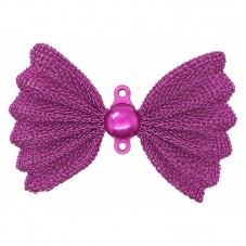 2 Grands Noeuds Papillon Connecteurs en Métal 25x37mm pour la Création de Bijoux Fantaisie - DIY