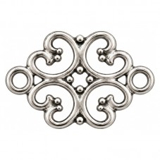 10 Connecteurs Arabesque Argenté 18x13mm pour la Création de Bijoux Fantaisie - DIY