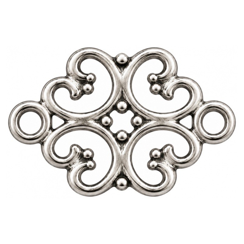 10 Connecteurs Arabesque Argenté 18x13mm