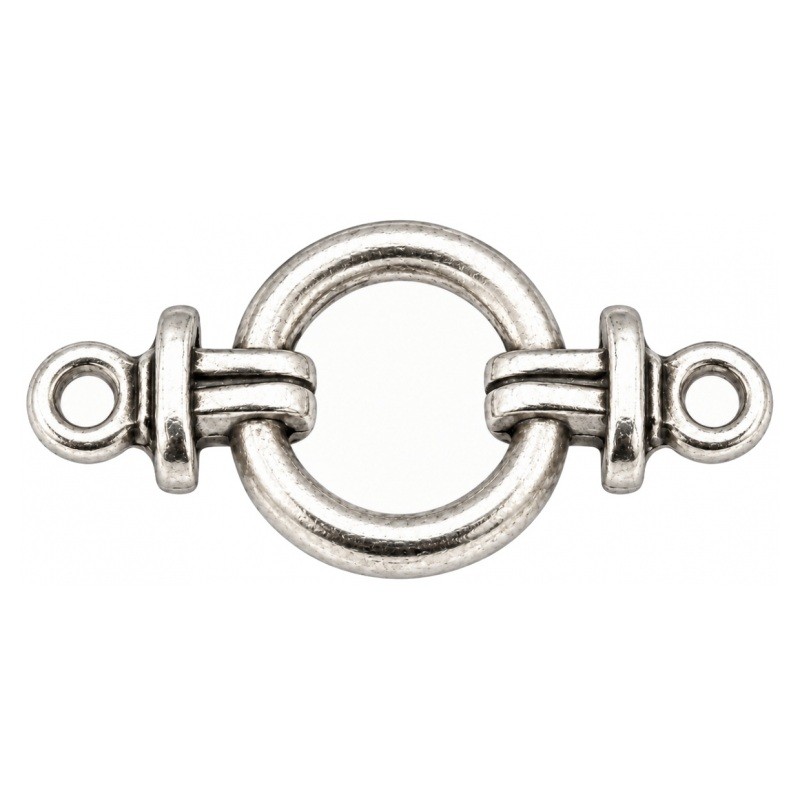 5 Connecteurs Double Anneau Argenté 25x13mm