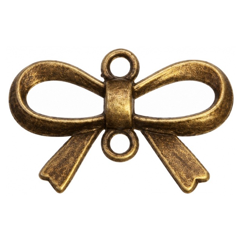 4 Connecteurs Noeuds Papillon Bronze 14x21mm