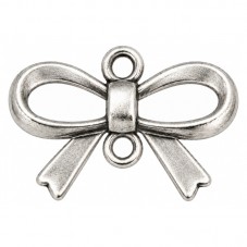 4 Connecteurs Noeuds Papillon Argent 14x21mm pour la Création de Bijoux Fantaisie - DIY