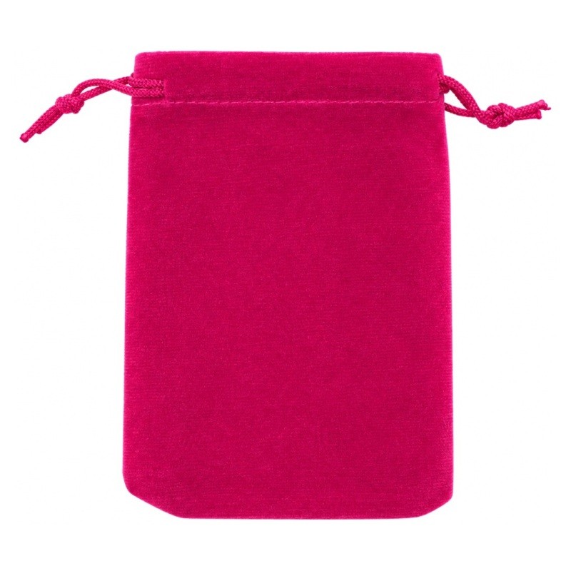 10 Pochettes Sachets en Velvet Fuchsia avec Lien Coulissant  7x5cm