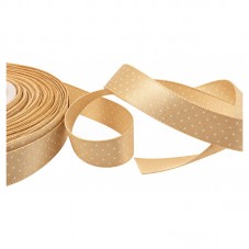 1 Mètre de Ruban Satin à Pois Café 15mm