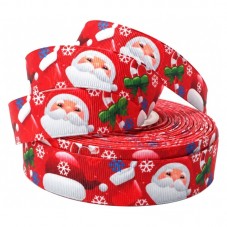 1 Mètre de Ruban Gros Grain Père Noël 22mm pour la Création de Bijoux Fantaisie - DIY
