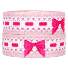 1 Mètre de Ruban Gros Grain Nœud Rose 25mm pour la Création de Bijoux Fantaisie - DIY