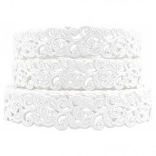 1 Mètre de Ruban Gros Grain Style Dentelle Florale Blanc 22mm pour la Création de Bijoux Fantaisie - DIY