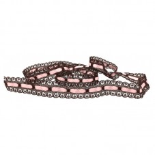 1 Mètre de Ruban Dentelle Chocolat Satin Rose 15mm