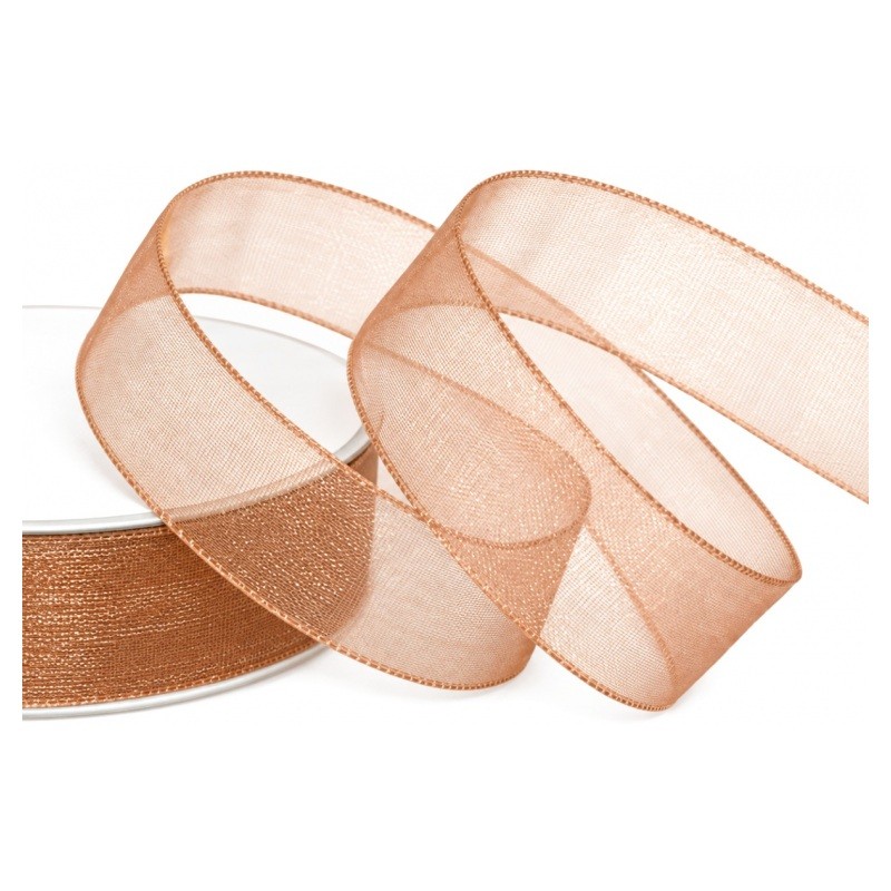 2 Mètres de Ruban d'Organza Caramel 15mm