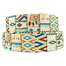 1 Mètre de Ruban Gros Grain Style Indien Attrape-Rêves 25mm