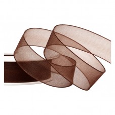 2 Mètres de Ruban d'Organza Chocolat 15mm pour la Création de Bijoux Fantaisie - DIY