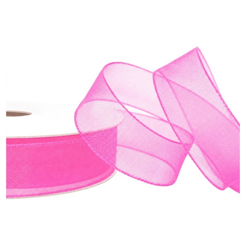 2 Mètres de Ruban d'Organza Fuchsia 15mm